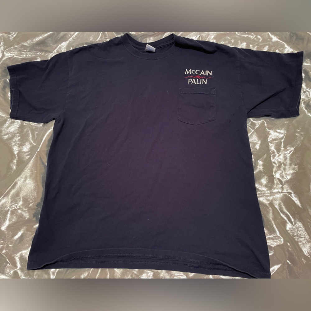 🇺🇸 John McCain / Sarah Palin T-shirt Size XL 🇺🇸 Navy Blue🇺🇸2008 Election